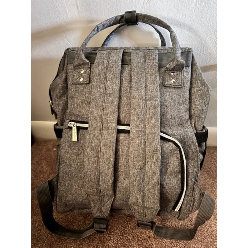 KeaBabies Gray Diaper Bag Backpack Multi-Function Travel Bag with Changing Pad